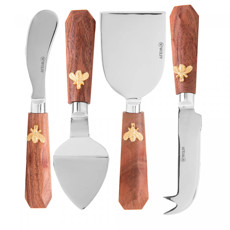 Imagem de CONJUNTO 4 PEÇAS PARA QUEIJO NEW BEE 17,5CM X 4CM EM AÇO INOX - WOLFF - Rojemac Impotacao E Exportacao Ltda