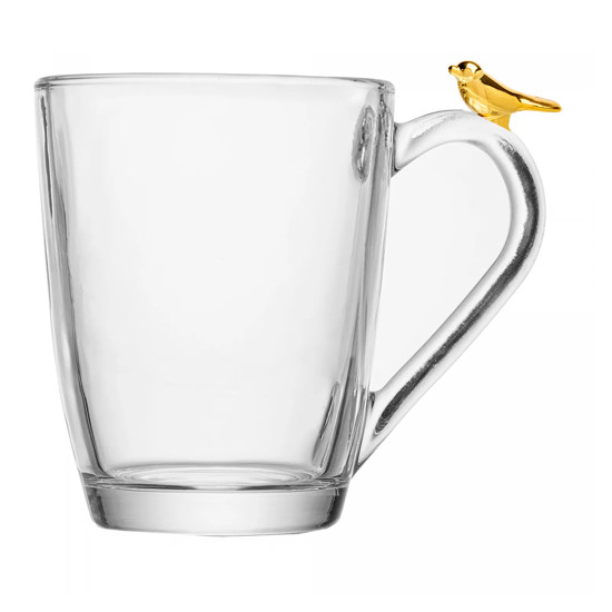 Imagem CANECA GOLDEN BIRD 300ML CRISTAL 10X12X8CM - WOLFF