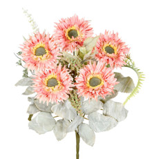Imagem de BUQUÊ DECORATIVO DE PLÁSTICO MOLDÁVEL DE GERBERA ROSA OUTONO 31X25CM - GRILLO - Grillo Ltda