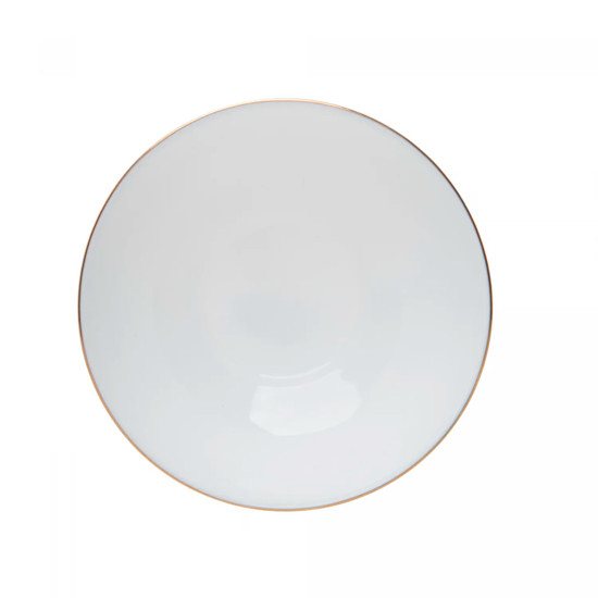 Imagem BOWL ROYALE COM FIO DOURADO DE VIDRO OPALINO 6X15,5X15,5CM - WOLFF