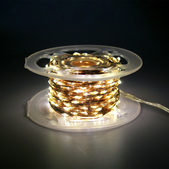 Imagem CORDÃO 1000 LEDS FIO DE FADA 100M BIVOLT LUZ FIXA BRANCO QUENTE - GRILLO