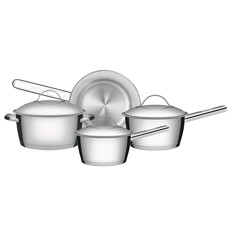 Imagem de JOGO DE PANELAS ALLEGRA COM FUNDO TRIPLO E TAMPAS DE INOX 4 PEÇAS - TRAMONTINA - Tramontina Farroupilha S/A Inp Met