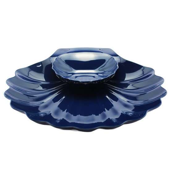 Imagem CONJUNTO 2 PETISQUEIRAS FORMATO CONCHA AZUL ESCURO DE MELAMINA - ENTRECASA