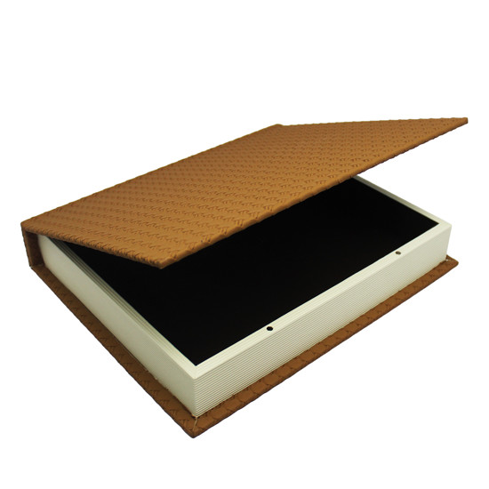 Imagem CAIXA LIVRO DECORATIVA DE MDF TEXTURIZADO CARAMELO 5X32X27CM - ENTRECASA