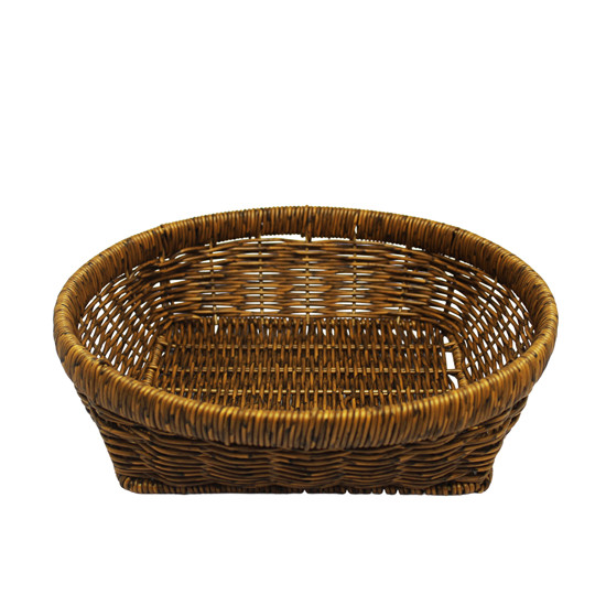 Imagem CESTO REDONDO DE FIBRA SINTÉTICA CARAMELO COM BASE QUADRADA 6X22X22CM - ENTRECASA