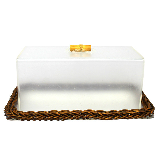 Imagem BOLEIRA RETANGULAR DE ACRÍLICO E BASE DE FIBRA SINTÉTICA 11X28X16CM - ENTRECASA