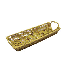 Imagem de BANDEJA RETANGULAR DECORATIVA STRAW FENDI 7X33,5X12CM - ENTRECASA - Inverno Verao Comercio De Modas E Decoracao Eireli