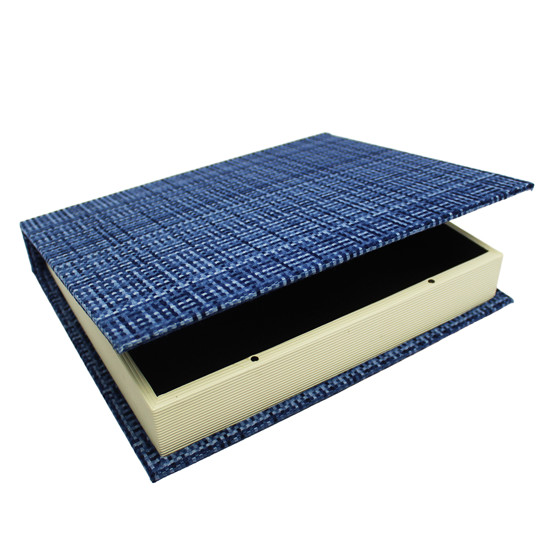 Imagem CAIXA LIVRO DECORATIVA DE MDF TEXTURIZADO AZUL 5X32X27CM - ENTRECASA