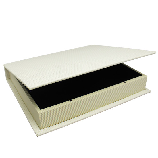 Imagem CAIXA LIVRO DECORATIVA DE MDF OFF WHITE REVESTIDO 5X32X27CM - ENTRECASA