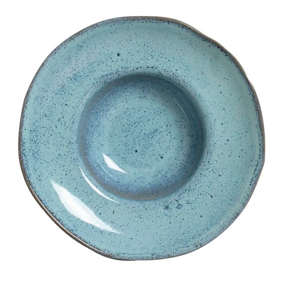 Imagem PRATO PARA MASSA AZUL BREEZE DE CERÂMICA 6,5X28X28CM - PORTO BRASIL