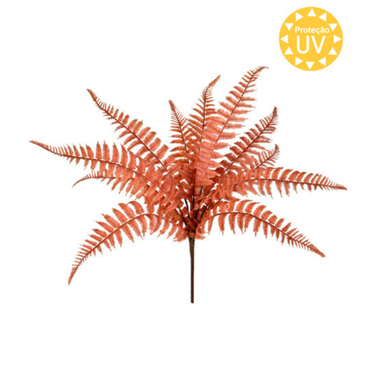 Imagem BUQUÊ DECORATIVO DE SAMAMBAIA CORAL OUTONADA DE PLÁSTICO MOLDÁVEL 47X50CM - GRILLO