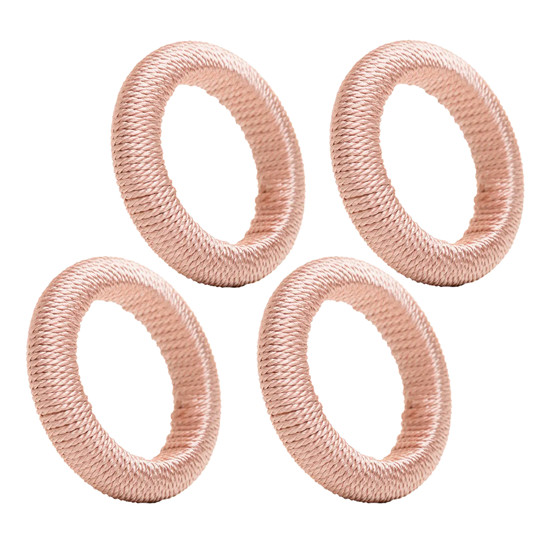 Imagem CONJUNTO 4 ANÉIS PARA GUARDANAPO TRESSÊ BEGE PLÁSTICO 1,5X5,5X5,5CM - LYOR