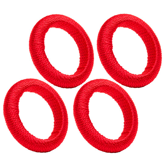 Imagem CONJUNTO 4 ANÉIS PARA GUARDANAPO TRESSÊ VERMELHO PLÁSTICO 1,5X5,5X5,5CM - LYOR