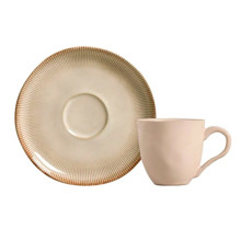 Imagem de XÍCARA COM PIRES 120ML BIO RAIO EM CERÂMICA 8,5X13,5CM - PORTO BRASIL - Porto Brasil Ceramica Ltda