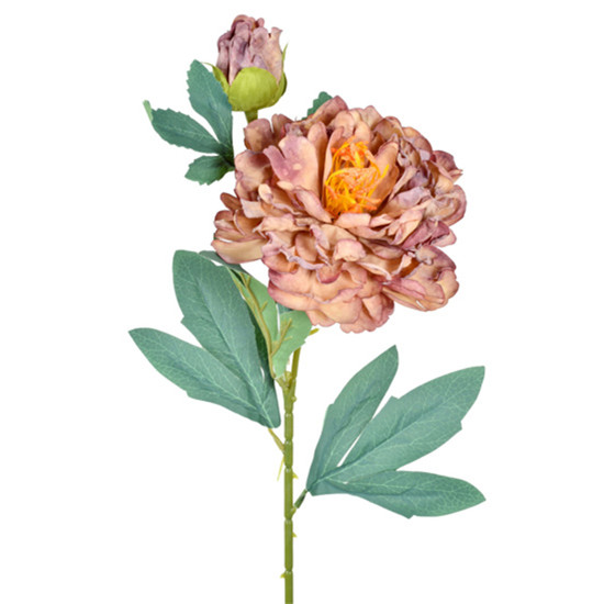 Imagem HASTE DECORATIVA DE PEÔNIA OUTONADA DE PLÁSTICO MOLDÁVEL 66X15X16CM - GRILLO