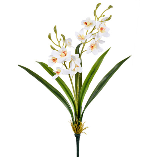Imagem HASTE DECORATIVA DE ORQUÍDEA PHALAENOPSIS TOQUE REAL BRANCA DE PLÁSTICO - GRILLO