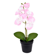 Imagem de ARRANJO DECORATIVO DE ORQUÍDEA ROSA DE PLÁSTICO 28X16CM - GRILLO - Grillo Ltda