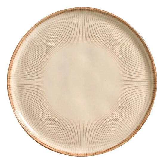 Imagem PRATO RASO BIO RAIO DE CERÂMICA BEGE 27,5CM - PORTO BRASIL
