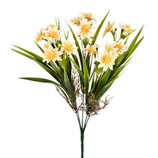 Imagem de BUQUÊ DECORATIVO DE MARGARIDAS AMARELAS DE PLÁSTICO MOLDÁVEL 38X23X23CM - GRILLO - Grillo Ltda