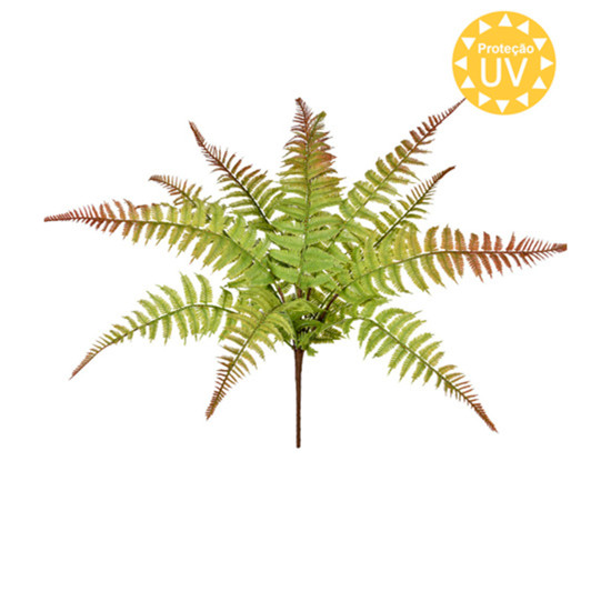 Imagem BUQUÊ DECORATIVO DE SAMAMBAIA VERDE OUTONADA DE PLÁSTICO MOLDÁVEL 47X50CM - GRILLO