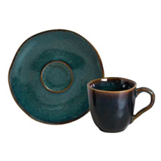 Imagem de XÍCARA COM PIRES 120ML BIO OCEANO EM CERÂMICA 8,5X13,5CM - PORTO BRASIL - Porto Brasil Ceramica Ltda