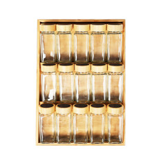 Imagem de JOGO 15 PORTA TEMPEROS E CONDIMENTOS COM 1 SUPORTE DE BAMBU 10X37X26CM - TUUT - Yangzi Brasil Corporation S A 