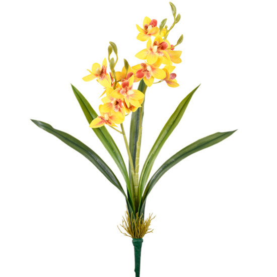 Imagem HASTE DECORATIVA DE ORQUÍDEA PHALAENOPSIS TOQUE REAL AMARELA DE PLÁSTICO - GRILL