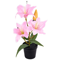 Imagem de ARRANJO DECORATIVO DE LÍRIO TIGRE ROSA ESCURO DE PLÁSTICO MOLDÁVEL 31X23CM - GRILLO - Grillo Ltda