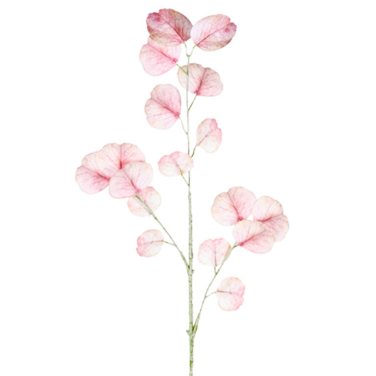 Imagem HASTE DECORATIVA DE EUCALIPTO TOQUE REAL ROSA DE PLÁSTICO MOLDÁVEL 42X23CM - GRILLO