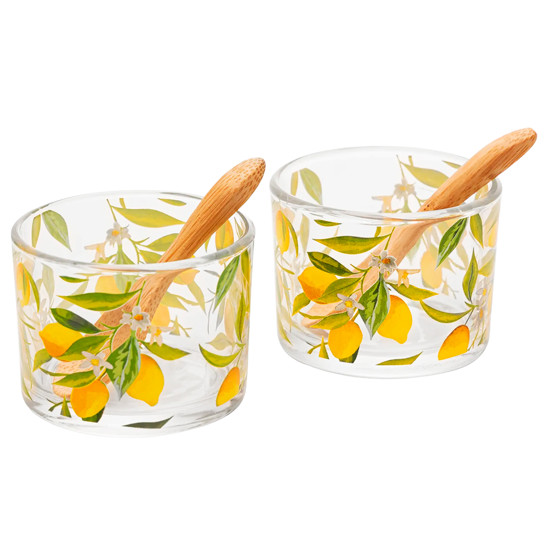 Imagem CONJUNTO SICILIANO 2 MOLHEIRAS COM COLHERES 7X7X5CM DE VIDRO - LYOR