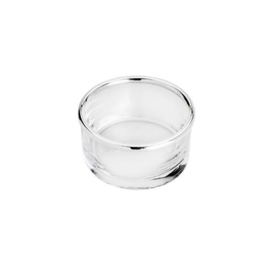 Imagem PETISQUEIRA DE VIDRO RIALTO COM ARO DE PRATA 9X9X5CM WOLFF