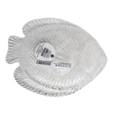 Imagem de PRATO RASO EM ACRÍLICO INCOLOR EM FORMATO DE PEIXE 28X21 CM - Inverno Verao Comercio De Modas E Decoracao Eireli