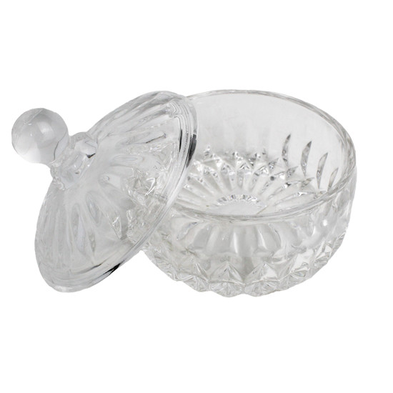 Imagem POTICHE DECORATIVO EM VIDRO COM TAMPA 15X15 CM - GRILLO 59394