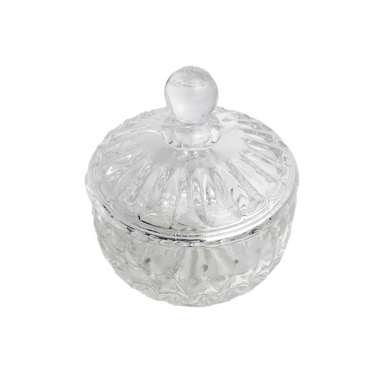 Imagem POTICHE DECORATIVO EM VIDRO COM TAMPA 15X15 CM - GRILLO 59394