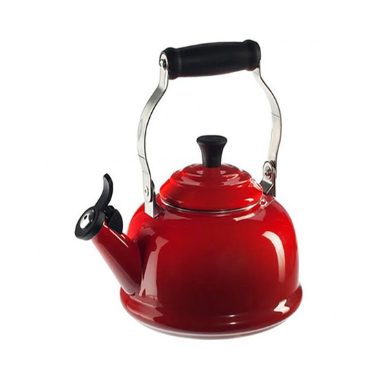 Imagem CHALEIRA CLÁSSICA 1,6L COM APITO VERMELHO DE AÇO ESMALTADO 25X26X21CM - LE CREUSET