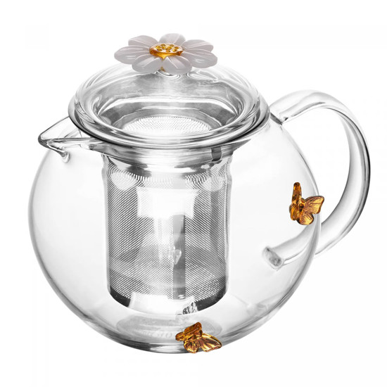 Imagem CHALEIRA COM DIFUSOR SUN GARDEN 600ML DE VIDRO BOROSSILICATO - WOLFF