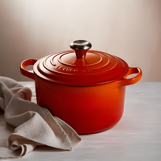Imagem PANELA SIGNATURE REDONDA 4,2L LARANJA DE FERRO FUNDIDO 17X33X25CM - LE CREUSET