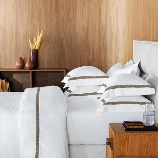 Imagem JOGO DE CAMA QUEEN 300 FIOS MORELLI BRANCO/MARRONE - TRUSSARDI