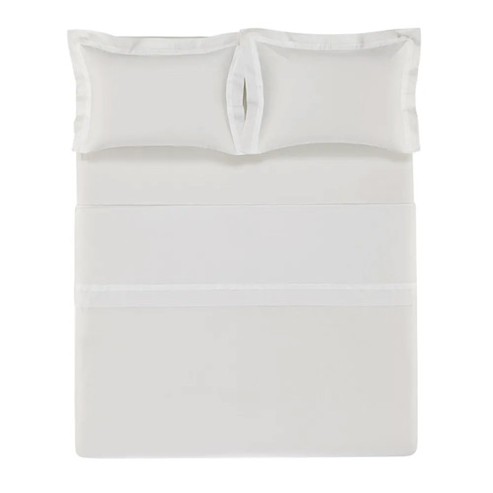 Imagem JOGO DE CAMA QUEEN 300 FIOS 100% ALGODÃO EGÍPCIO VERCELLI BRANCO - TRUSSARDI