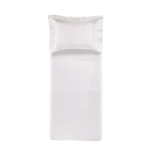 Imagem JOGO DE CAMA SOLTEIRO 300 FIOS ALGODÃO EGÍPCIO GALIENO BRANCO - TRUSSARDI