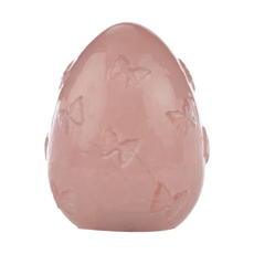 Imagem de LUMINÁRIA OVO COM BORBOLETAS EM RELEVO COM 18 LEDS EM VIDRO ROSA - CROMUS - Cromus Embalagens Ind E Com Ltda