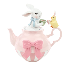 Imagem de BULE DECORATIVO ROSA DE RESINA 20X14X20CM - CROMUS - Cromus Embalagens Ind E Com Ltda