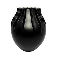 Imagem de VASO PRETO DECORATIVO DE CERÂMICA 33X26X26CM - CERÂMICA MAZZOTTI - Ceramica Artistica Mazzotti Ltda