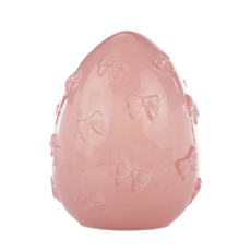 Imagem de LUMINÁRIA OVO ROSA DE VIDRO COM BORBOLETAS EM RELEVO 25 LEDS 25X17X17CM - CROMUS  - Cromus Embalagens Ind E Com Ltda