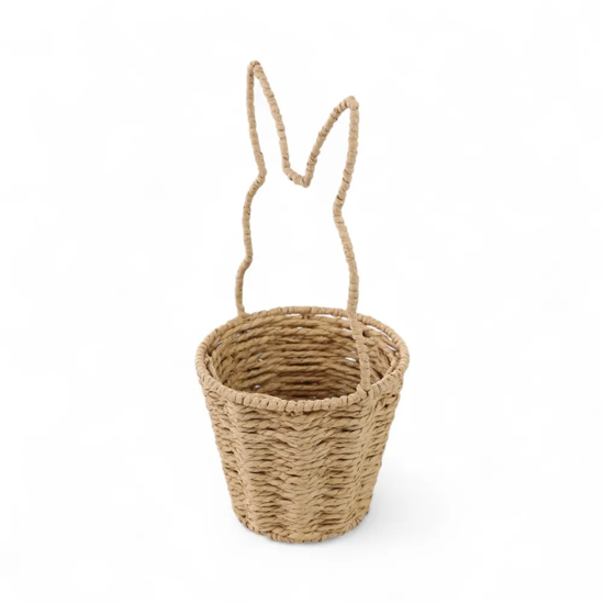 Imagem CESTA REDONDA CESTARIA ORELHA DE COELHO 30X14X14CM - CROMUS