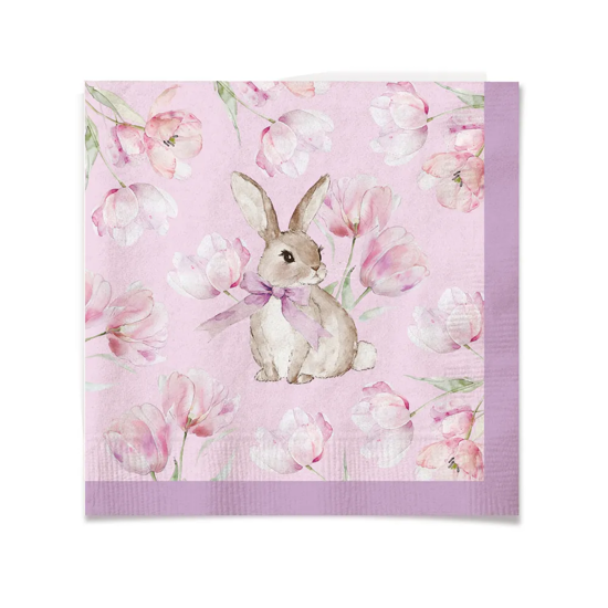 Imagem GUARDANAPOS DE PAPEL COELHA DA PÁSCOA 20 FOLHAS 32,5X32,5CM - CROMUS