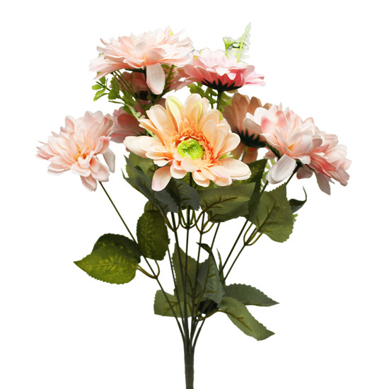 Imagem HASTE DECORATIVA DE ZINNIA ROSA  DE PLÁSTICO MOLDÁVEL 47X27X27CM - GRILLO