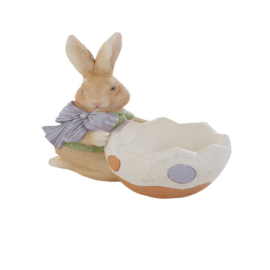 Imagem COELHO DA PÁSCOA DECORATIVO DE RESINA COM OVO 10,5X10X6CM - TOKDACASA