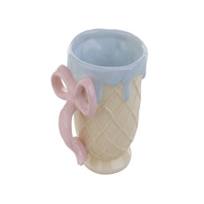 Imagem de CANECA LACINHO 330ML COLORIDA DE CERÂMICA 10X12X10CM - TOKDACASA - Cromus Embalagens Ind E Com Ltda