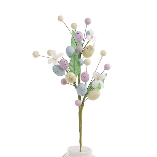 Imagem HASTE DECORATIVA DE OVOS DE PÁSCOA COLORIDOS DE ISOPOR E PLÁSTICO 34CM - CROMUS